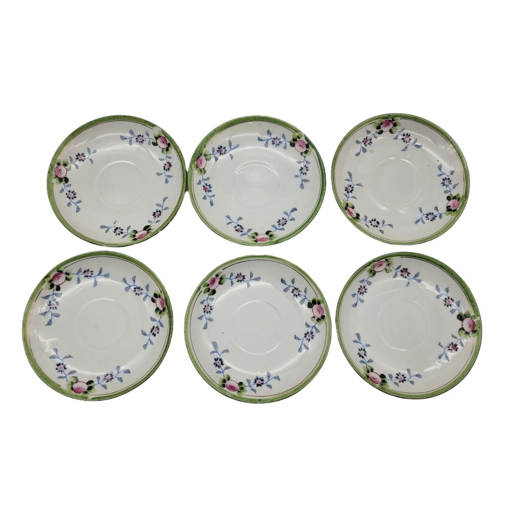 Cherry Blossom Saucers Set Of 6 Porcelain Made in Japan